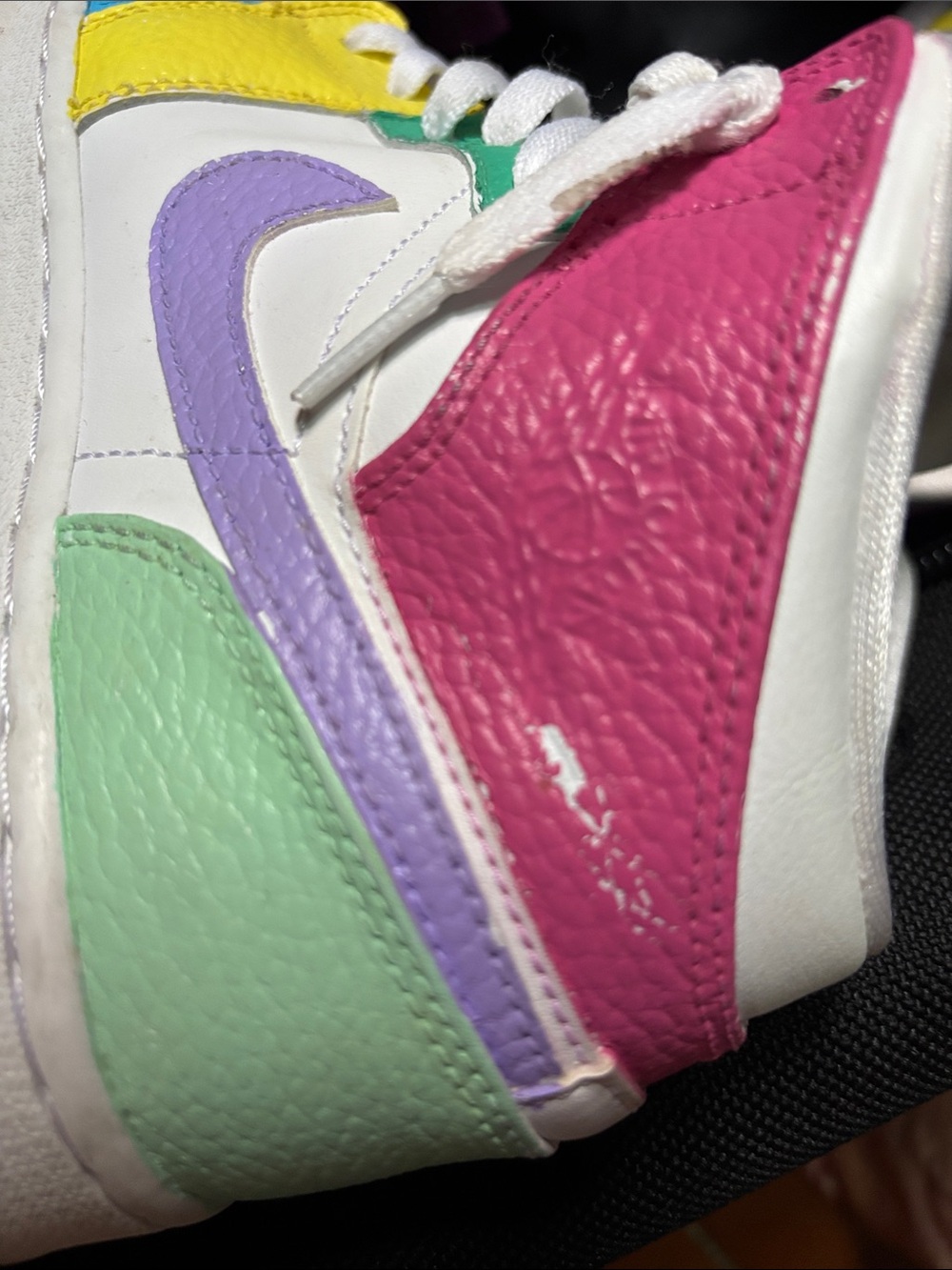 Nike Kids Multicolor Mid-Top Sneakers - White, Pink, Blue, Yellow, Green - Picture 11 of 11